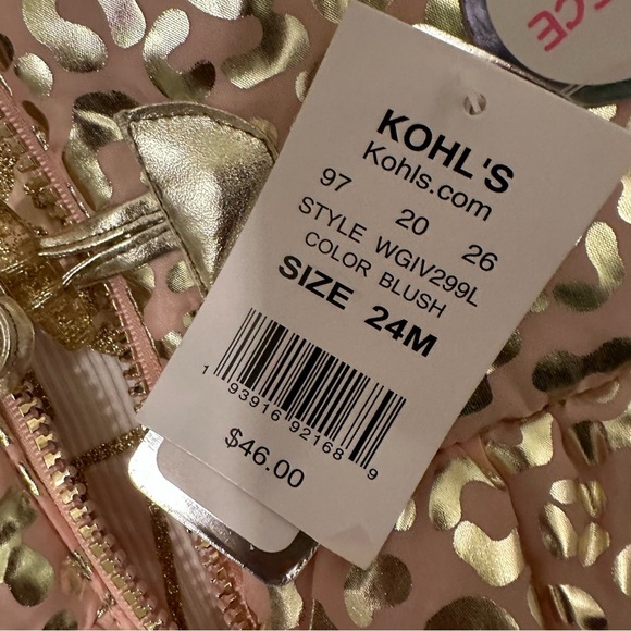 Baby Girls Metallic Puffer Vest, Long Sleeve Tee, & Leggings 3-Piece Set, 24M - Picture 6 of 8